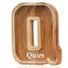 Customized Name Large Wooden Piggy Bank for Boys Girls Alphabets Letter A-Z Coins Bills Money Change Bank Box Initial on Clear Cover (Laser Engraved Name) Personalized-9", Alphabet-Q view 1