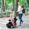 OLAKIDS 4 in 1 Ride on Push Car, Toddlers Stroller Sliding Walking with Horn, Music, Lights, Removable Guardrails and Handle, Underneath Storage, Foot-to-Floor Walker for Boys Girls (Dark) view 2