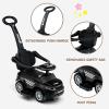 OLAKIDS 4 in 1 Ride on Push Car, Toddlers Stroller Sliding Walking with Horn, Music, Lights, Removable Guardrails and Handle, Underneath Storage, Foot-to-Floor Walker for Boys Girls (Dark) view 4
