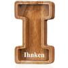 Customized Name Large Wooden Piggy Bank for Boys Girls Alphabets Letter A-Z Coins Bills Money Change Bank Box Initial on Clear Cover (Laser Engraved Name) Personalized-9", Alphabet-I view 1