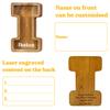 Customized Name Large Wooden Piggy Bank for Boys Girls Alphabets Letter A-Z Coins Bills Money Change Bank Box Initial on Clear Cover (Laser Engraved Name) Personalized-9", Alphabet-I view 4