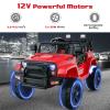 OLAKIDS Kids Ride On Truck, 12V Electric Vehicle Jeep Car with Remote Control, Toddlers Battery Powered Toy with 2 Speeds, Spring Suspension, Double Open Doors, LED Lights, Music, TF,USB, Mp3 (Garnet) view 3