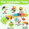 Baby Sensory Toy 0-6 Month Music Animal Stuffed Plush Caterpillar Toy for Infant 0-3-6-12 Month Old Tummy Time with Mirror Crinkle Rattle Toys for Newborn Boys Girl Shower Gifts Easter Basket Stuffer view 2