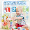Wooden Activity Cube | Montessori Toys for 1 2 3 Year Old Toddlers | One Year Old 1st First Birthday Gift | Educational Toys for 12+ Months Baby Boys Girls | Bonus Sorting & Stacking Game (Pink) view 4