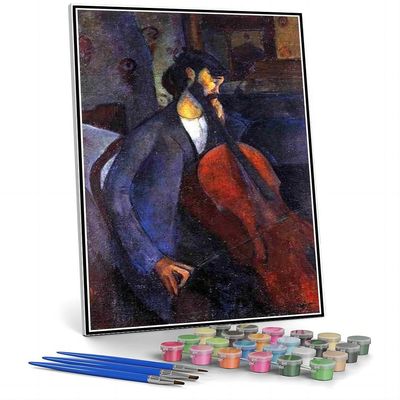 DIY Oil Painting Kit,The Cellist Painting by Amedeo Modigliani Arts Craft for Home Wall Decor