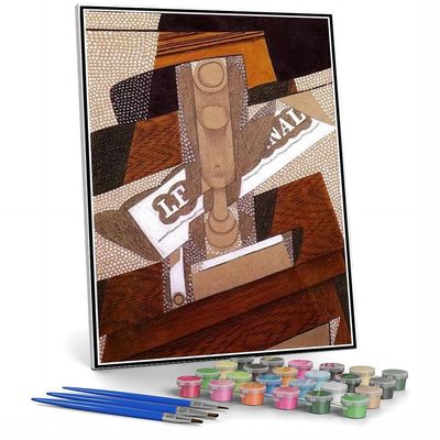 DIY Oil Painting Kit,The Pipe Painting by Juan Gris Paint by Numbers Kit for Kids and Adults