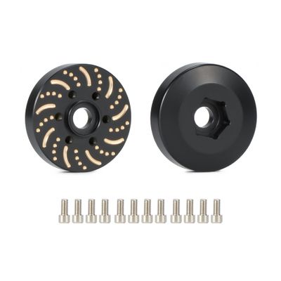 AMK 2Pcs 128g 1/10 RC Crawler Brass Weight 9mm Extended Wheel Hubs 12mm Hex Adapters 2.2 1.9 Beadlock Wheel Rims Universal for Axial SCX10 Capra TRX6 VS4-10 Gen8 Element Enduro TRX4 Upgrades (9mm)