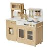 Teamson Kids Little Chef Cyprus Play Kitchen Set for Toddlers with 14 Accessories, Wooden Toy Cooking Playset for Kids Ages 1-8, Montessori Cooking Station, Light Oak/White Pretend Kitchen view 1