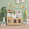 Teamson Kids Little Chef Cyprus Play Kitchen Set for Toddlers with 14 Accessories, Wooden Toy Cooking Playset for Kids Ages 1-8, Montessori Cooking Station, Light Oak/White Pretend Kitchen view 2