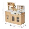 Teamson Kids Little Chef Cyprus Play Kitchen Set for Toddlers with 14 Accessories, Wooden Toy Cooking Playset for Kids Ages 1-8, Montessori Cooking Station, Light Oak/White Pretend Kitchen view 4