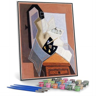 DIY Oil Painting Kit,Still Life at The Open Windowq Painting by Juan Gris DIY Oil Painting Paint by Number Kits