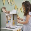 Teamson Kids Little Chef Memphis Wooden Play Kitchen for Toddlers with 16 Accessories, Realistic Pretend Cooking Set with Microwave Oven Sink Faucet Storage for Kids Ages 3+ Gray Gold Marble view 3