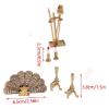 1:12 Scale Dollhouse Miniature Fireplace Cover Set, Metal Vintage Decor Accessories, Golden & Brass Finish, Collectible Furniture for Living Room, Study, Display view 3