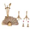 1:12 Scale Dollhouse Miniature Fireplace Cover Set, Metal Vintage Decor Accessories, Golden & Brass Finish, Collectible Furniture for Living Room, Study, Display view 4