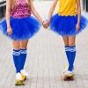 5 Layered Tutu Skirt for Kids Tulle Tutu Skirt with Tube Socks Princess Runners Costumes Cosplay for Girls Kids (Dark Blue) view 2