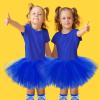 5 Layered Tutu Skirt for Kids Tulle Tutu Skirt with Tube Socks Princess Runners Costumes Cosplay for Girls Kids (Dark Blue) view 3