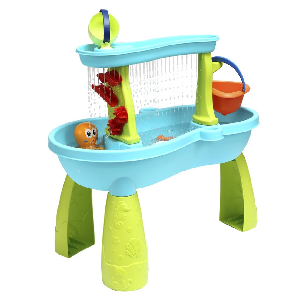 Trimate Toddler Sensory Sand and Water 2 Tier Table | Indoor & Outdoor Summer Beach Toys and Play Table for Kids | Backyard Table for 3-5 Year Old Boys and Girls