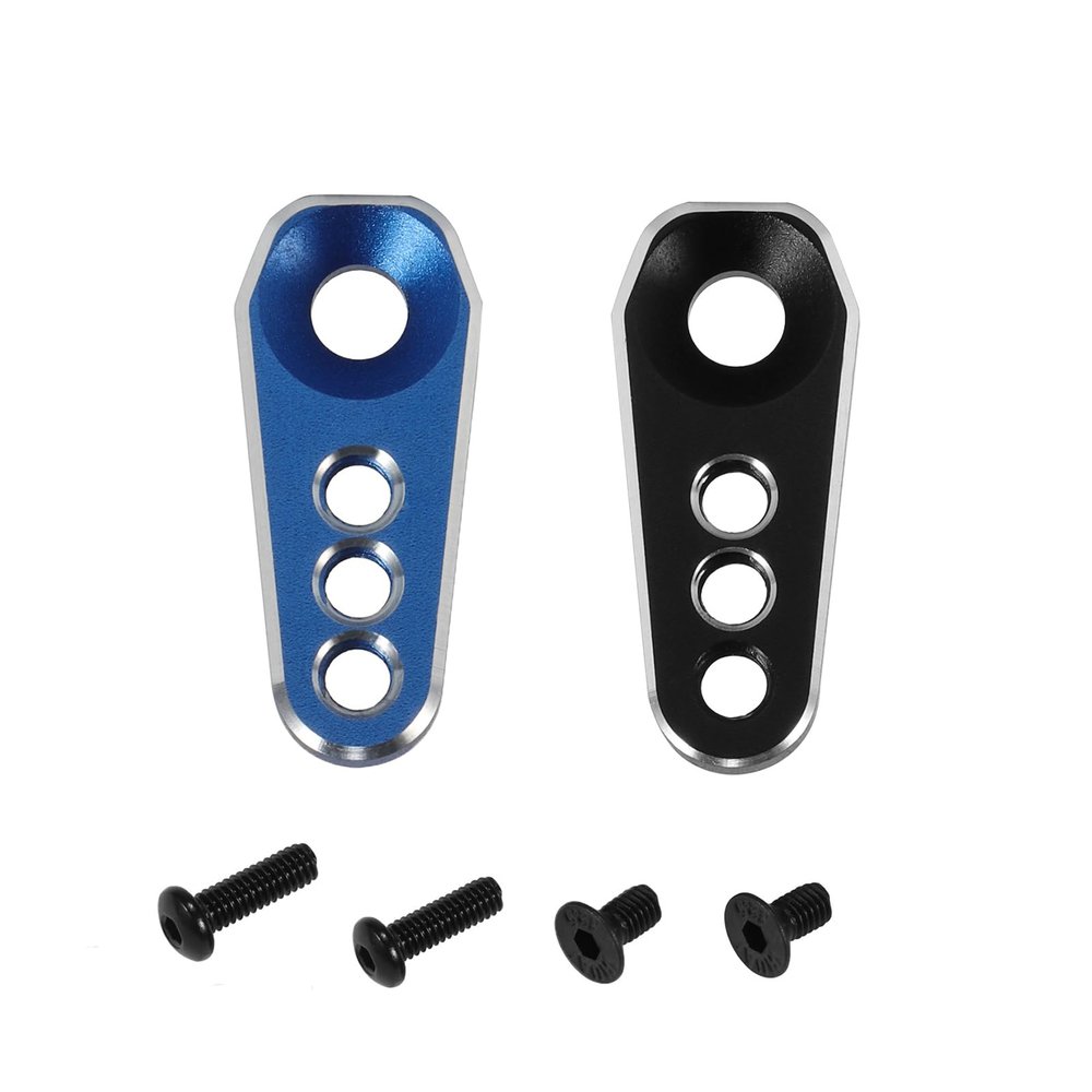 25T Servo Horn Arms Btspepejoy Metal Aluminum Arm RC Servo Horns for 1/18 TRX4M RC Servo Steering Servo Mount Arm for Land Rover Defender Upgrade Parts Black &Blue (2 Pack)