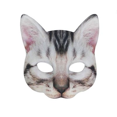 Aiffort 1Pcs Halloween Realistic Cat Masks Animal Cat Mask Masquerade Cosplay Accessories for Halloween Christmas Easter Novelty Costume Party Accessory (F-Style Cat Mask)