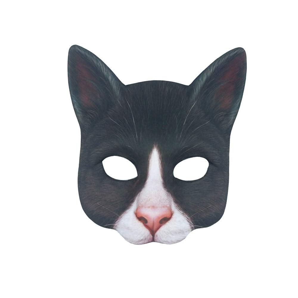 Aiffort 1Pcs Halloween Realistic Cat Masks Animal Cat Mask Masquerade Cosplay Accessories for Halloween Christmas Easter Novelty Costume Party Accessory (G-Style Cat Mask)