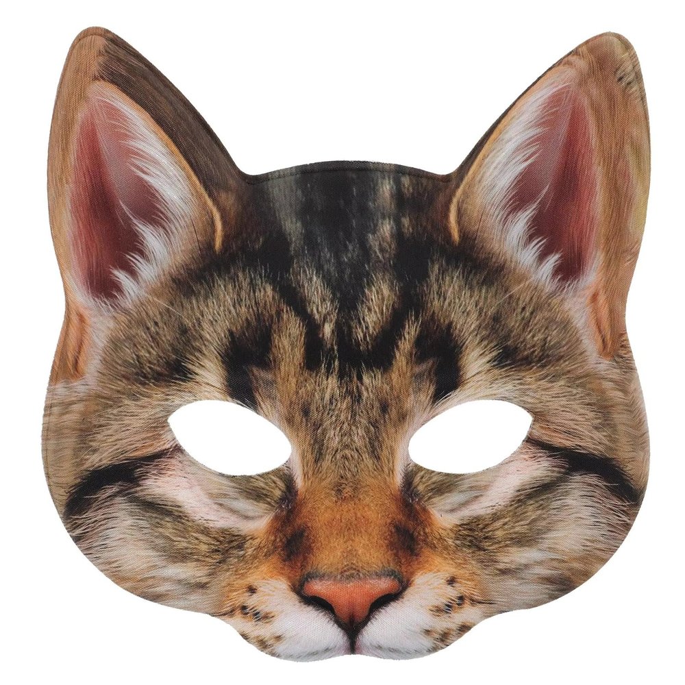 Aiffort 1Pcs Halloween Realistic Cat Masks Animal Cat Mask Masquerade Cosplay Accessories for Halloween Christmas Easter Novelty Costume Party Accessory (E-Style Cat Mask)