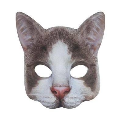 Aiffort 1Pcs Halloween Realistic Cat Masks Animal Cat Mask Masquerade Cosplay Accessories for Halloween Christmas Easter Novelty Costume Party Accessory (B-Style Cat Mask)