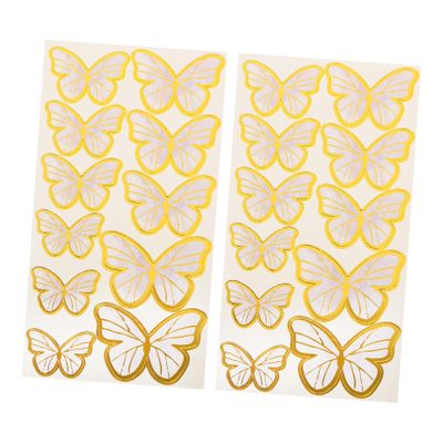 10 Sets Butterfly Cake Decorations Cupcake Topper Delicate Cake Decor for Party Celebration