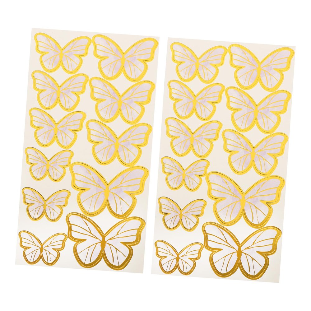 10 Sets Butterfly Cake Decorations Cupcake Topper Delicate Cake Decor for Party Celebration