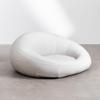 California Sun Cucciolo Round Luxury Inflatable Fabric Sun Lounger Pool Float Chaise - Poolside Lounge Chair - Deluxe Ultra-Wide Floating Island Day Bed (Beige) view 2