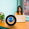 BEBEVOGUE Personalized Magnetic Levitating Globe with LED Light, Unique Birthday Gift for Men Boss Kids Floating Globes Wrold Map Home Office Desktop Gadget Decor (Blue) view 2