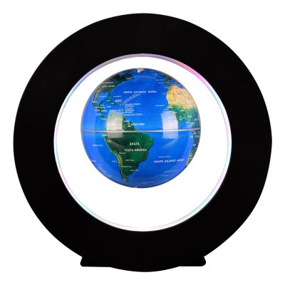 BEBEVOGUE Personalized Magnetic Levitating Floating Globe with LED Light Unique Birthday Gift for Men Boss Kids Floating Wrold Map Globe Home Office Desk Gadget Decor (Blue)