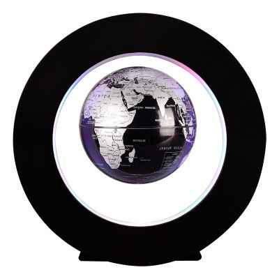 BEBEVOGUE Personalized Magnetic Levitating Floating Globe with LED Light Unique Birthday Gift for Men Boss Kids Floating Wrold Map Globe Home Office Desk Gadget Decor (Black)