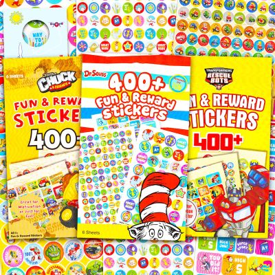 Bulk Potty Training Sticker Set - Bundle of 1200+ Reward Stickers: Transformers, Tonka Trucks, Dr. Seuss, More | Sticker Party Favors for Boys
