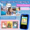 Kids Phone for Boys, Christmas Birthday Gifts for Boy Girl Age 3-10 Kids Toys Cell Phone, 2.8" Touchscreen Toddler Learning Play Toy Phone with Dual Camera, Game, Music Player, 8GB Card Blue view 4