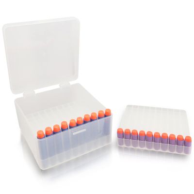 TORMEN Foam Darts Storage Box, Portable Plastics Store Case Compatible for Nerf Elite Series Bullets and Short Dart (1 Box+2 Tray