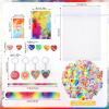 178 Pcs Tie Dye Party Favors Bulk Valentines Gifts for Kids Classroom Stationery Set with Slap Bracelets Mini Notebooks Pencils Heart Eraser Keychains Gifts for Students Birthday Class Reward Prize view 3