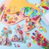 178 Pcs Tie Dye Party Favors Bulk Valentines Gifts for Kids Classroom Stationery Set with Slap Bracelets Mini Notebooks Pencils Heart Eraser Keychains Gifts for Students Birthday Class Reward Prize view 4