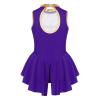 Venjoe Kids Girls Circus Ringmaster Costume Halloween Festival Party Cosplay Fancy Leotard Dress up Purple 6 Years view 2