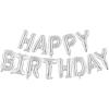 Silver Happy Birthday Balloons Banner, Foil Balloon Personalized Name Letters Balloons Sign Birthday Party Decorations for Women Men Boys Girls view 1
