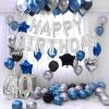 Silver Happy Birthday Balloons Banner, Foil Balloon Personalized Name Letters Balloons Sign Birthday Party Decorations for Women Men Boys Girls view 4