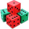 Shappy 4 Pieces 3.5 Inch Foam Dice Cube Jumbo Dice with Number Dots Big Giant Foam Large Cube for Christmas Game Math Classroom Party Favors Bag Stuffers(Red, Green) view 1