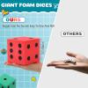 Shappy 4 Pieces 3.5 Inch Foam Dice Cube Jumbo Dice with Number Dots Big Giant Foam Large Cube for Christmas Game Math Classroom Party Favors Bag Stuffers(Red, Green) view 2