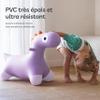 QUUT Hoppi Dino Inflatable Bouncy Animal Toy - Cute Toddler Bouncer & Hopper Toy for Kids - Durable Inflatable Bouncy Toy for Indoor Fun for Active Play & Balance - Lavender view 4