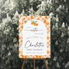 A Little Cutie is on the Way Baby Shower Welcome Sign - Personalized Orange Baby Shower Welcome Sign - Orange Baby Shower Welcome Poster - Gender Neutral - Baby Shower Decorations - Baby Shower Sign view 1