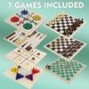 Juegoal 7-in-1 Wooden Board Game Set for Kids Adults, Tabletop Combo Classic Travel Portable Board Games (Chess, Checkers, Chinese Checkers, Backgammon, Parcheesi, Snakes and Ladders, Tic Tac Toe) view 2