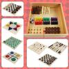 Juegoal 7-in-1 Wooden Board Game Set for Kids Adults, Tabletop Combo Classic Travel Portable Board Games (Chess, Checkers, Chinese Checkers, Backgammon, Parcheesi, Snakes and Ladders, Tic Tac Toe) view 3