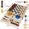 Juegoal 7-in-1 Wooden Board Game Set for Kids Adults, Tabletop Combo Classic Travel Portable Board Games (Chess, Checkers, Chinese Checkers, Backgammon, Parcheesi, Snakes and Ladders, Tic Tac Toe) view 4