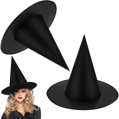 Beinayin 2 Pack Black Halloween Witch Hat Floating Witch Hats Wizard Hat for Halloween Party Decorations