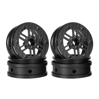 AMK Carbon Fiber 12mm Hex Hub 2.2 Beadlock Wheels Rims for 1/10 RC Crawler Tires Axial SCX10 TRX6 Gen7 Gen8 Gelande Pro GSPEED V4 TRX4 Upgrades Element Enduro 4Pcs (B)