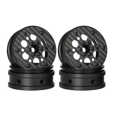 AMK Carbon Fiber 12mm Hex Hub 2.2 Beadlock Wheels Rims for 1/10 RC Crawler Tires Axial SCX10 TRX6 Gen7 Gen8 Gelande Pro GSPEED V4 TRX4 Upgrades Element Enduro 4Pcs (C)